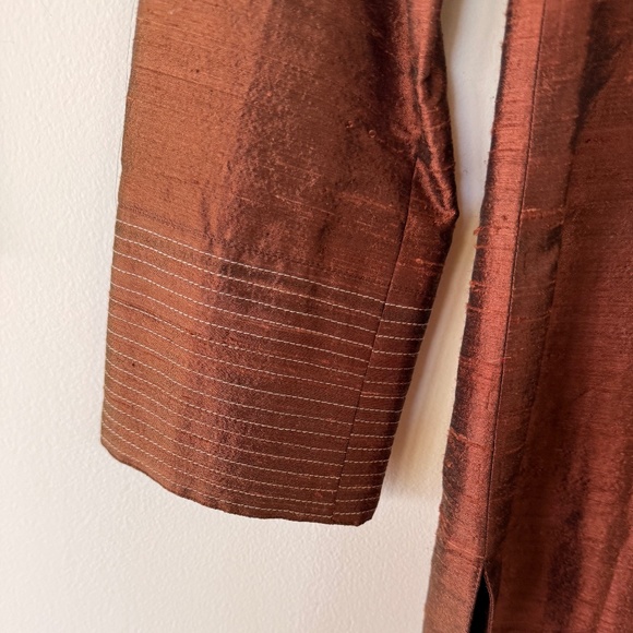 Bronze Iridescent Raw Silk Jacket - Picture 4 of 7